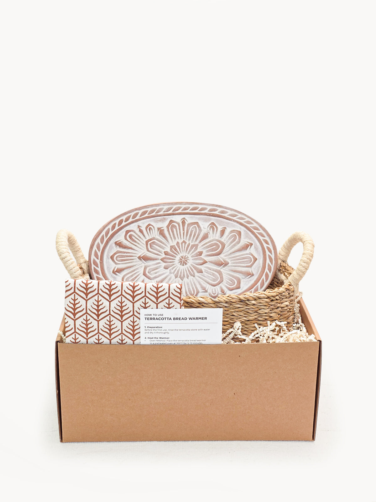 Bread Warmer & Basket Gift Set with Tea Towel - Flower-0
