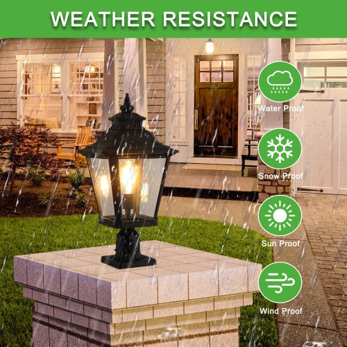 Outdoor Glass Pillar Light Fixture, 2-Pack - view 3