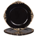 MAONAME Antique Gold Charger Plates Round Antique Plate Chargers for Dinner Plates 13" Plastic Charger for Plates Wedding Table Setting Set of 6