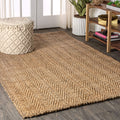 JONATHAN Y NFR101A-6 Espina Hand Woven Herringbone Chunky Jute Natural 6 ft. x 9 ft. Area Rug Easy to Clean Non-Shedding for Home Kitchen Living Room Bedroom Dining Room