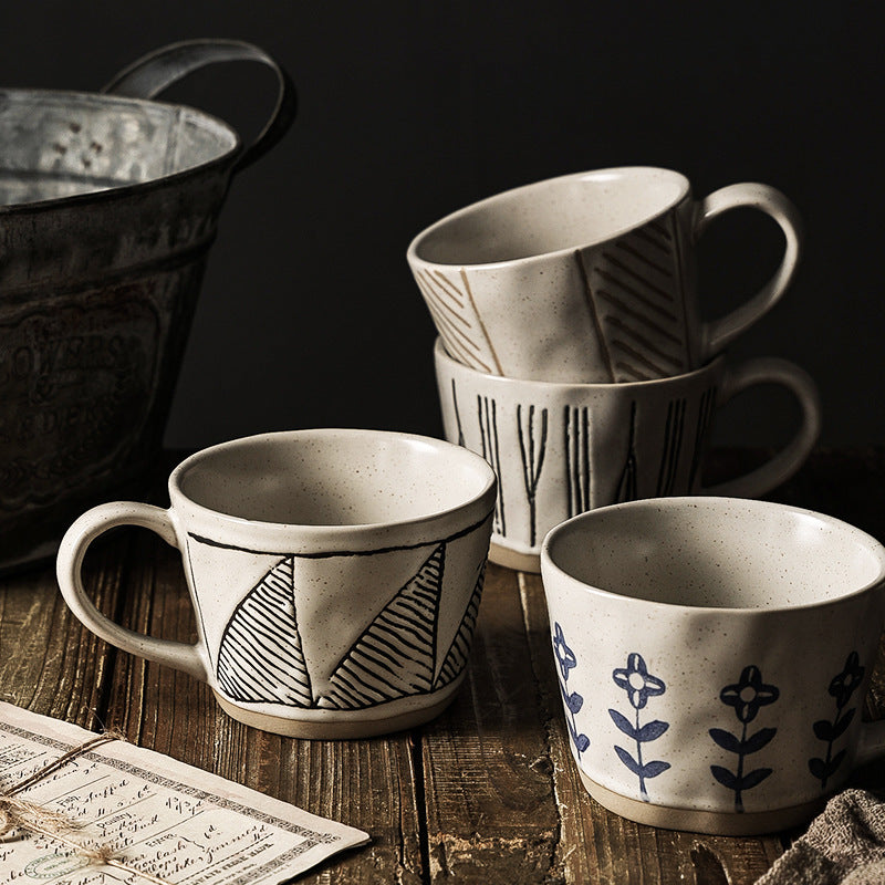 Creative Hand-Painted Ceramic Mug - Large Capacity