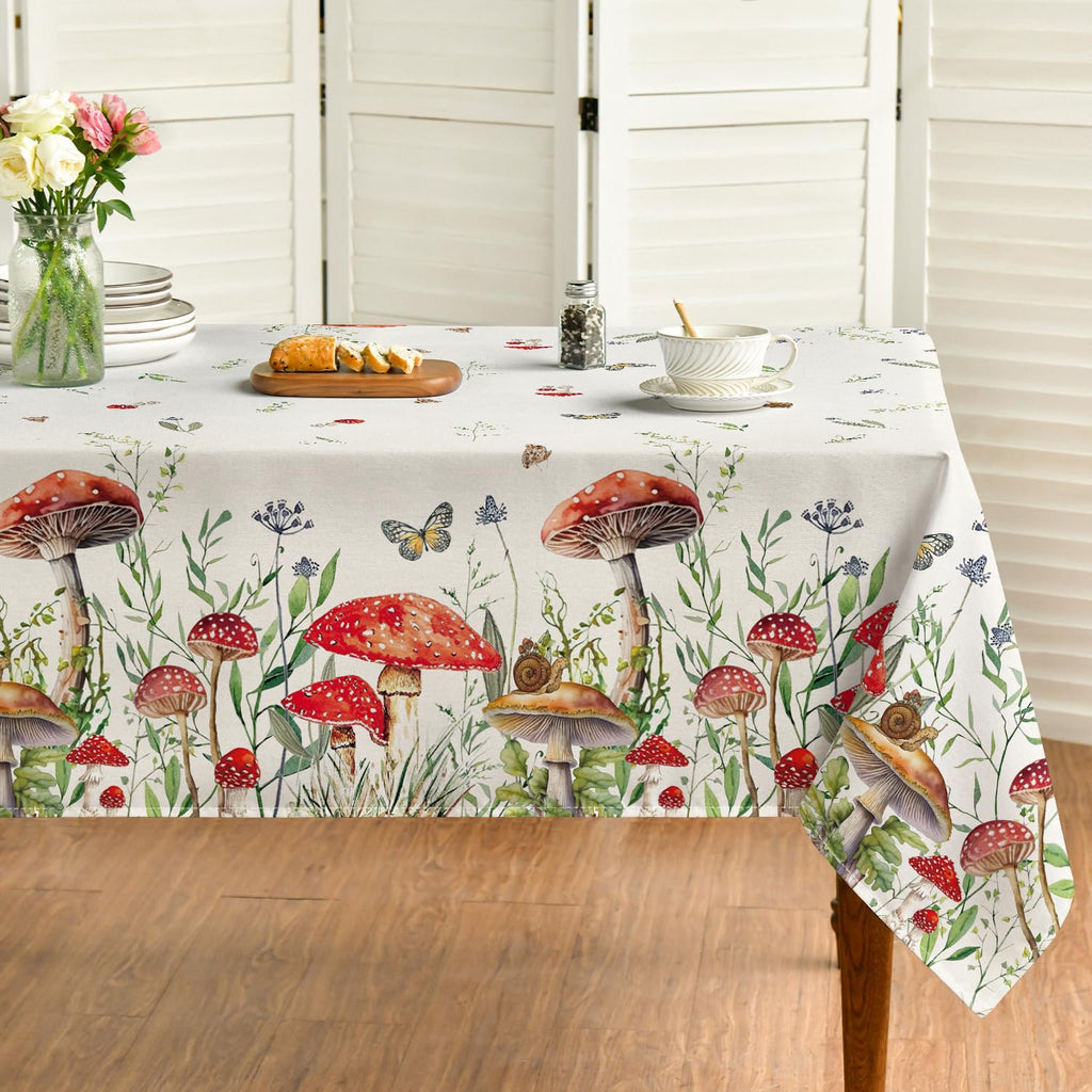 Vintage Mushroom Rectangular Tablecloth — 60 × 140 in