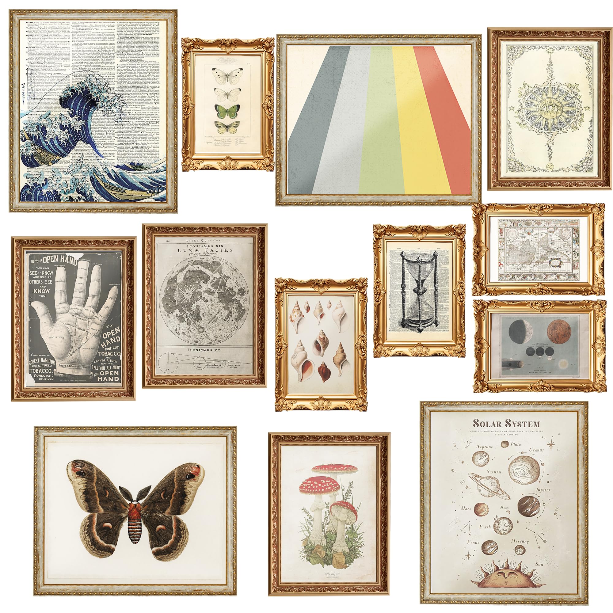 13-Piece Vintage Aesthetic Wall Poster Set for Room Decor