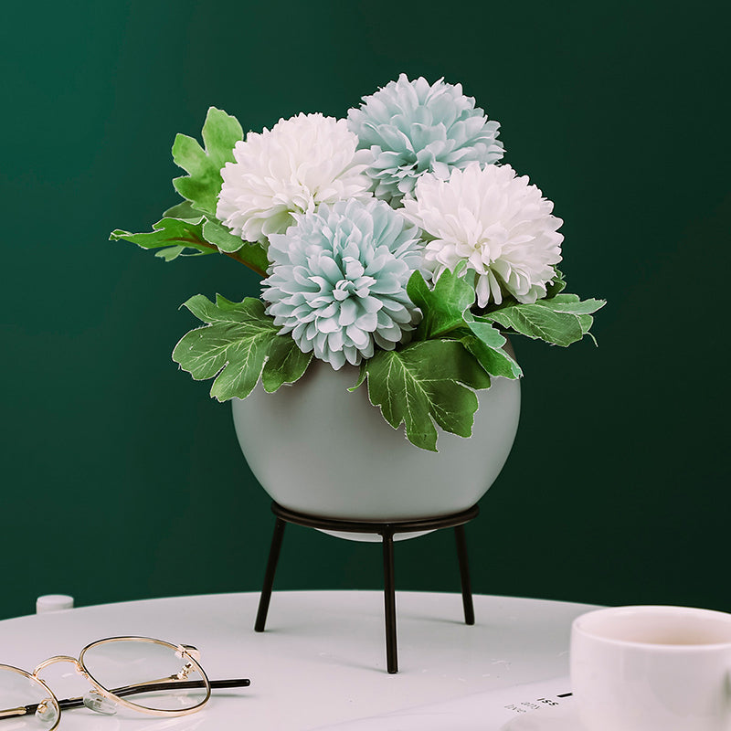 Nordic Ceramic Round Hydroponic Succulent Planter
