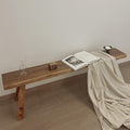 Farmhouse Indoor Wooden Living Room Dining Benchindoor Natural Bench，Asian Wood Kitchen Entryway Bench With Armless Design And Short Height Solid Wood Bench For Living Room Hallway(78.7*10.2*17.7in