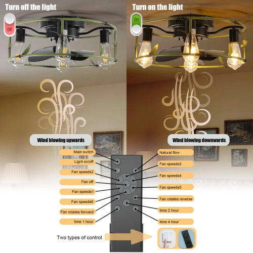 Built-in Ceiling Fan with Light and Remote Control