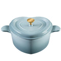 Heart-Shaped Enameled Cast Iron Dutch Oven, 3 qt, Light Blue