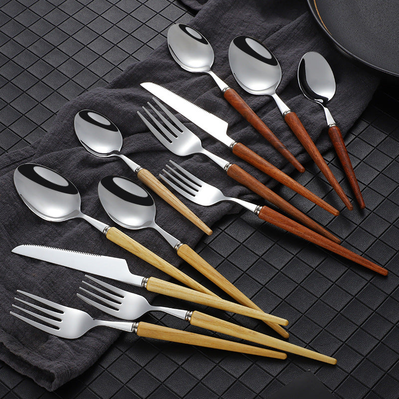 Wood-Handle Cutlery Set