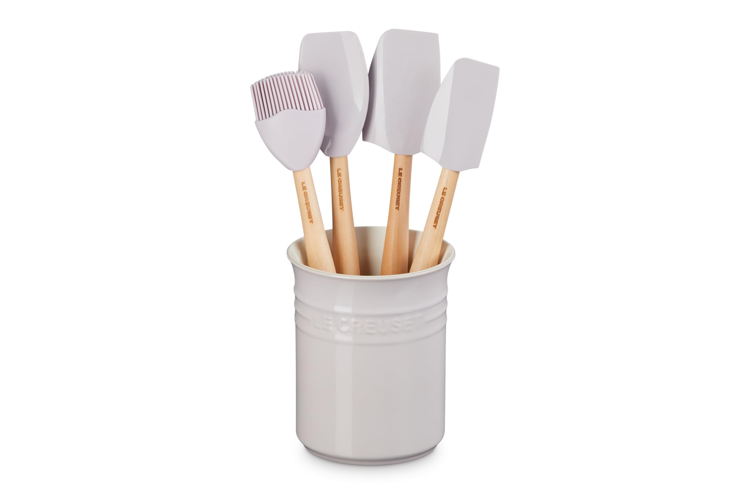 Le Creuset Craft Series Stoneware & Silicone Utensil Crock Set, Shallot