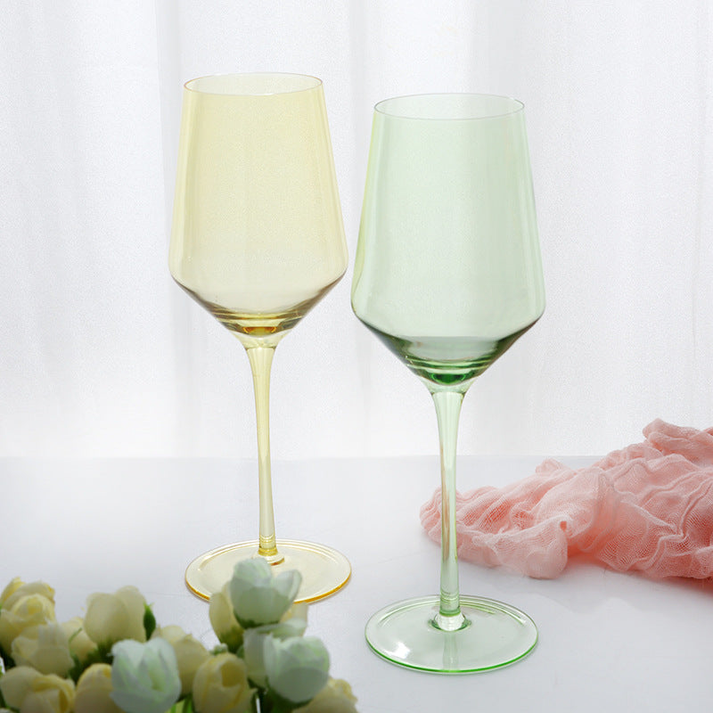Colorful Lead-free Crystal Red Wine Glass for Banquets