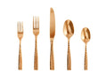 Fortessa Lucca Faceted Flatware — 5 Piece Place Setting, Rose Gold