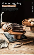 Wooden Round Dessert Plate - Creative Food Serving Tray