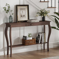 ChooChoo 47 Inch Narrow Console Table with Drawer Chic Accent Sofa Entryway Table with Shelves for Entryway Living Room Hallway Espresso