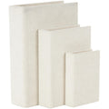 Deco 79 Fabric Decorative Box Storage Book Decorative Keepsake Box Set of 3 Storage Box 12.05" 9.25" 6.45" H Cream