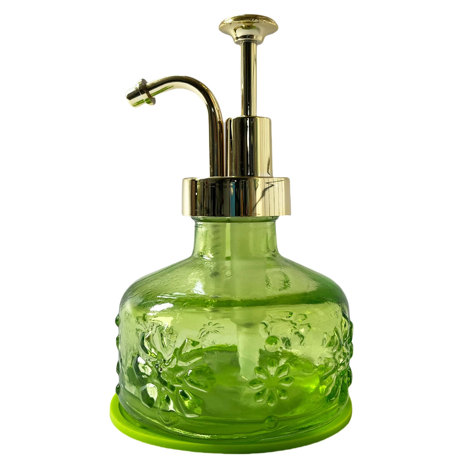 Vintage Green Glass Soap Dispenser