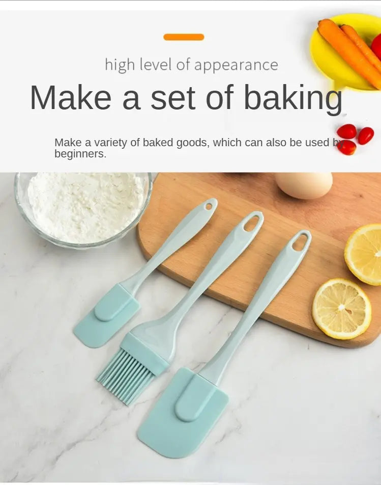 3PCS Silicone Spatula Set for Baking and Cooking