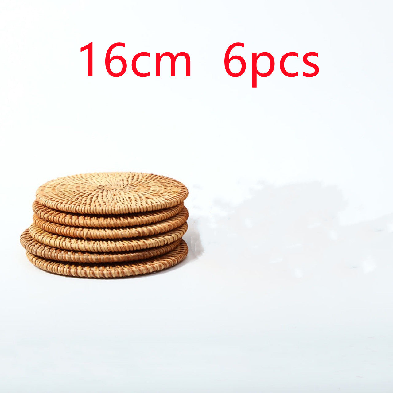 Woven Vietnamese Rattan and Bamboo Tea Coaster Set