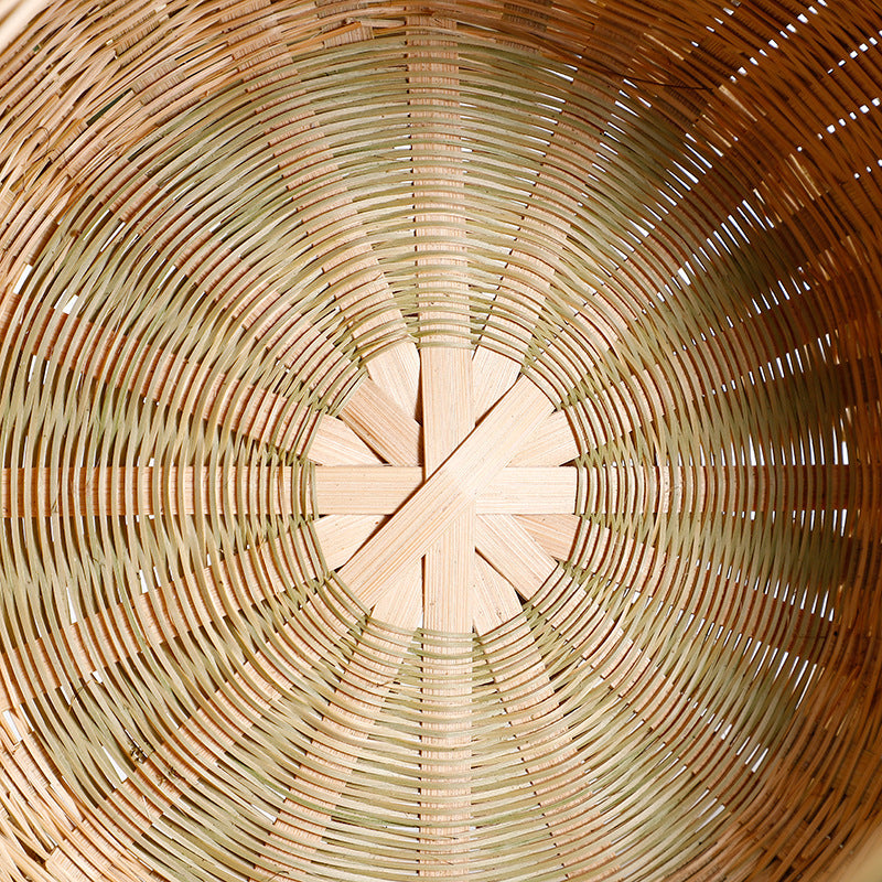Bamboo Woven Basket with Lid for Outdoor Use