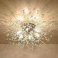 Crystal Recessed Chandelier, Modern Satellite Style