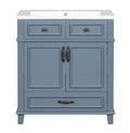 30 Inch Bathroom Vanity with Resin Sink, Solid Wood Frame – Storage Cabinet with Soft Close Door
