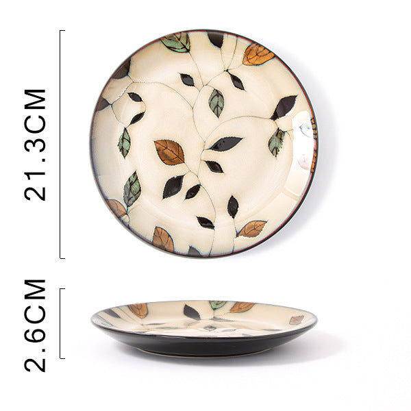 Hand Painted Ceramic Plate with Glaze Finish