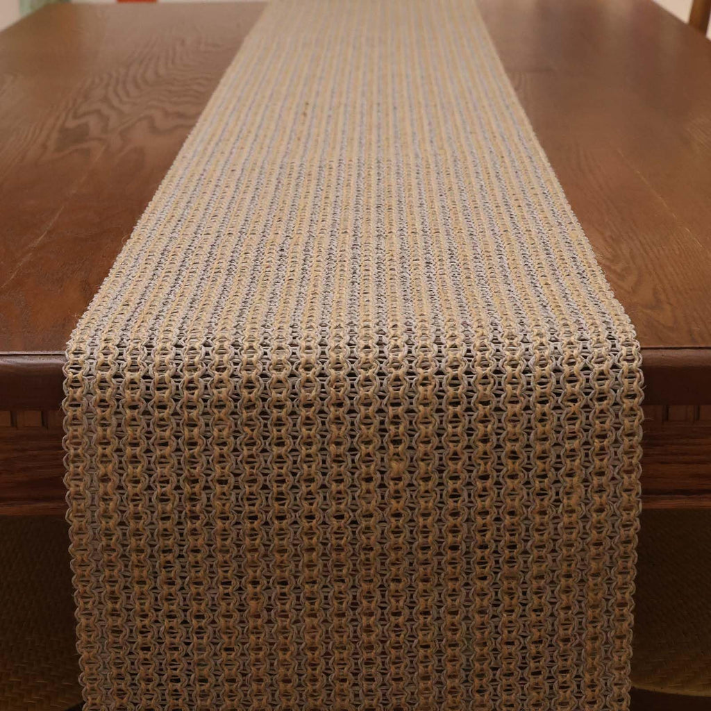 Braided Farmhouse Table Runner, Jute & Paper, 12 x 72 Inch, Grey