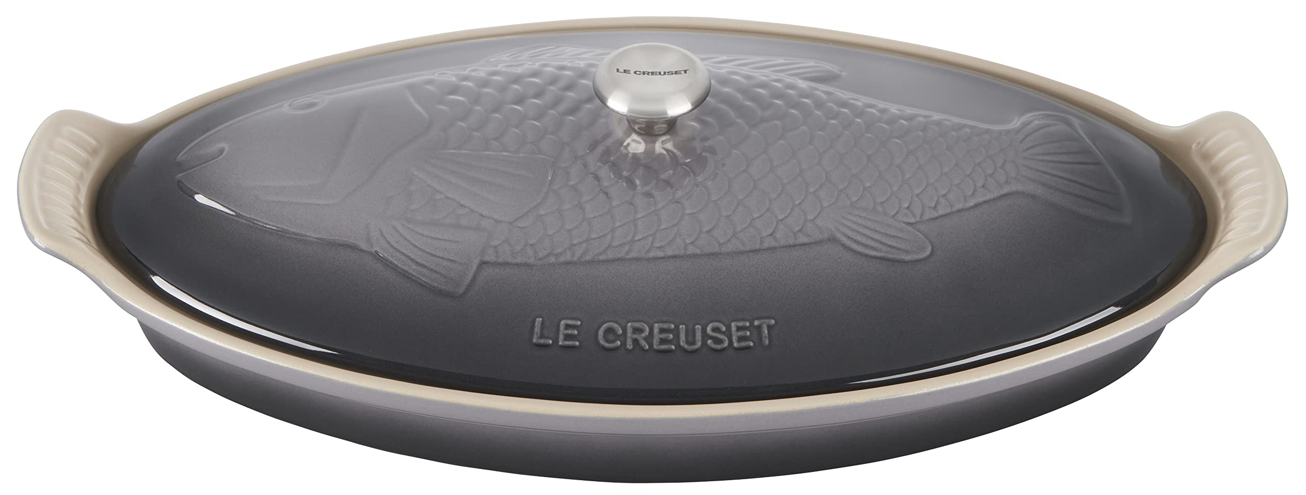 Le Creuset Heritage Stoneware Oval Fish Baker, 1.7 qt, Oyster