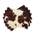 Cowhide Print Table Placemats, Set of 4, Western Farm Style