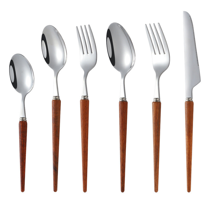 Wood-Handle Cutlery Set