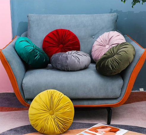 Handmade Velvet Round Throw Pillow