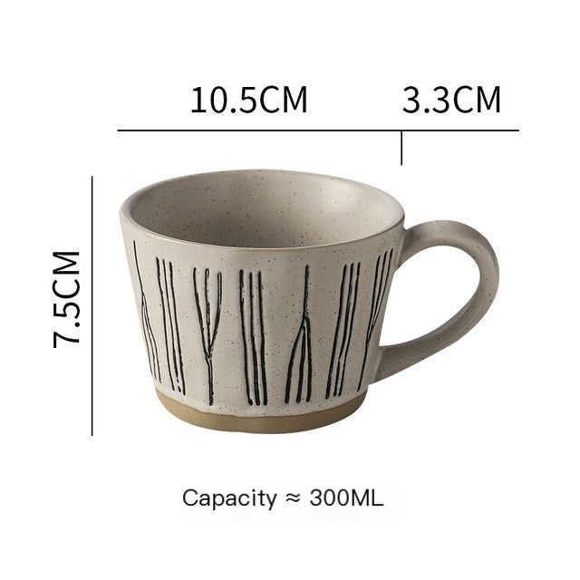 Creative Hand-Painted Ceramic Mug - Large Capacity