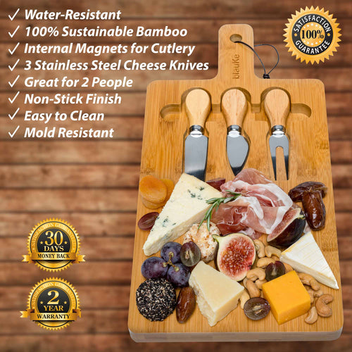 Bamboo Cheese Board with Magnetic Storage - view 2