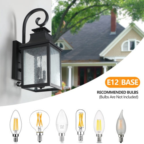 Large Outdoor Glass Wall Light, 2-Pack - view 8