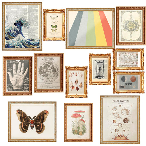 13-Piece Vintage Aesthetic Wall Poster Set for Room Decor