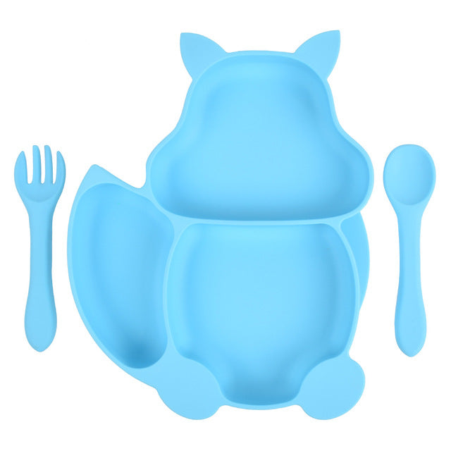 Suction Baby Feeding Set – 3 Plates, Bowl, Spoon & Fork