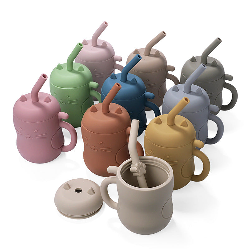 Silicone Straw Drinking Cup for Infants and Babies