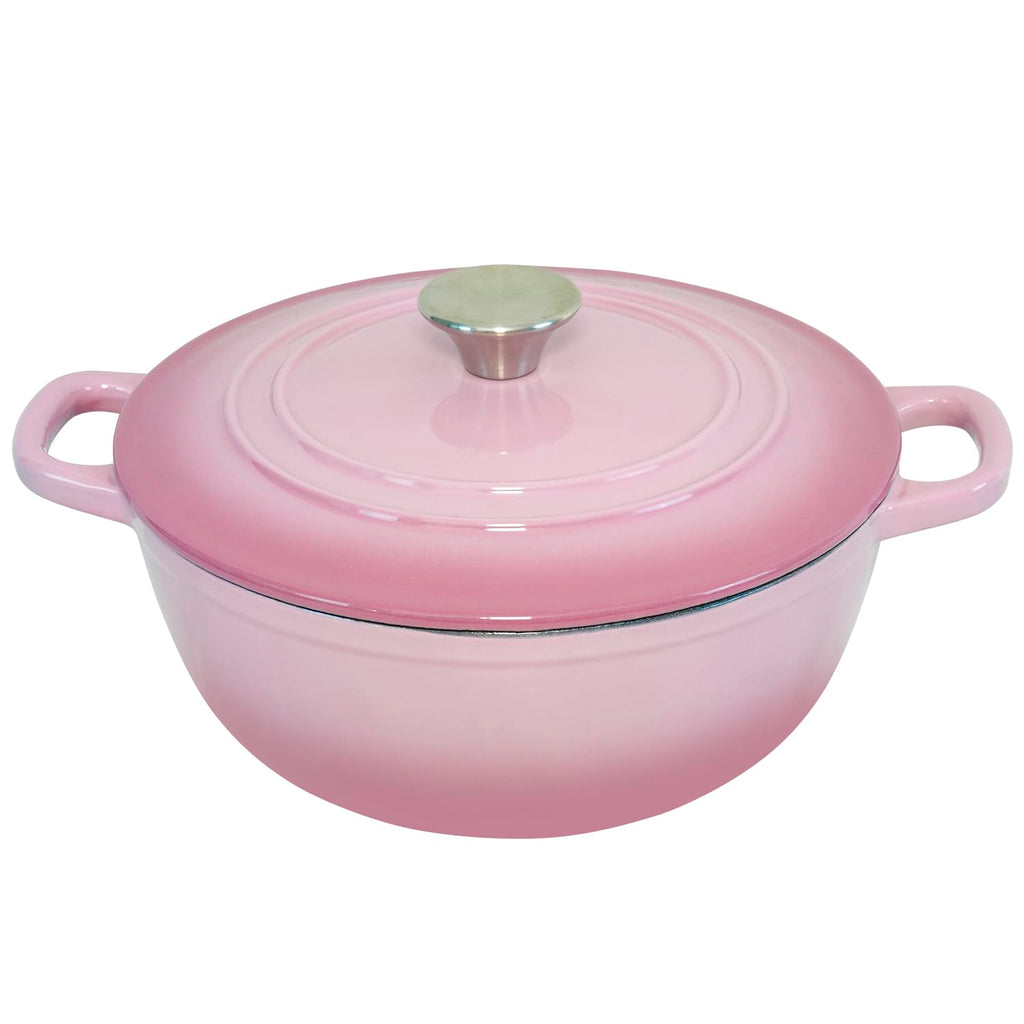 Enameled Cast Iron Dutch Oven with Lid, 3.8 qt, Pink
