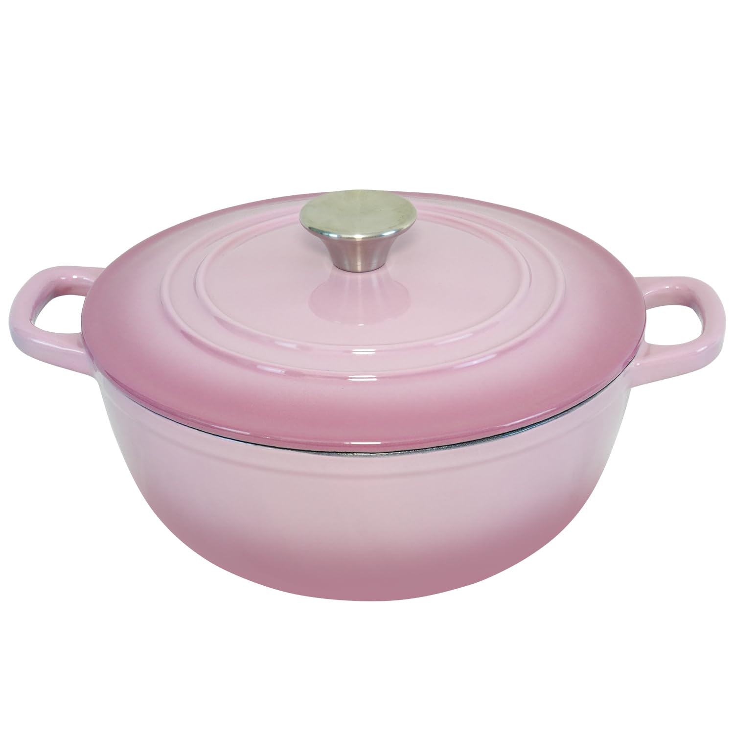 Enameled Cast Iron Dutch Oven with Lid, 3.8 qt, Pink