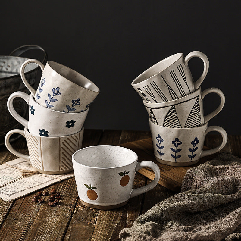 Creative Hand-Painted Ceramic Mug - Large Capacity
