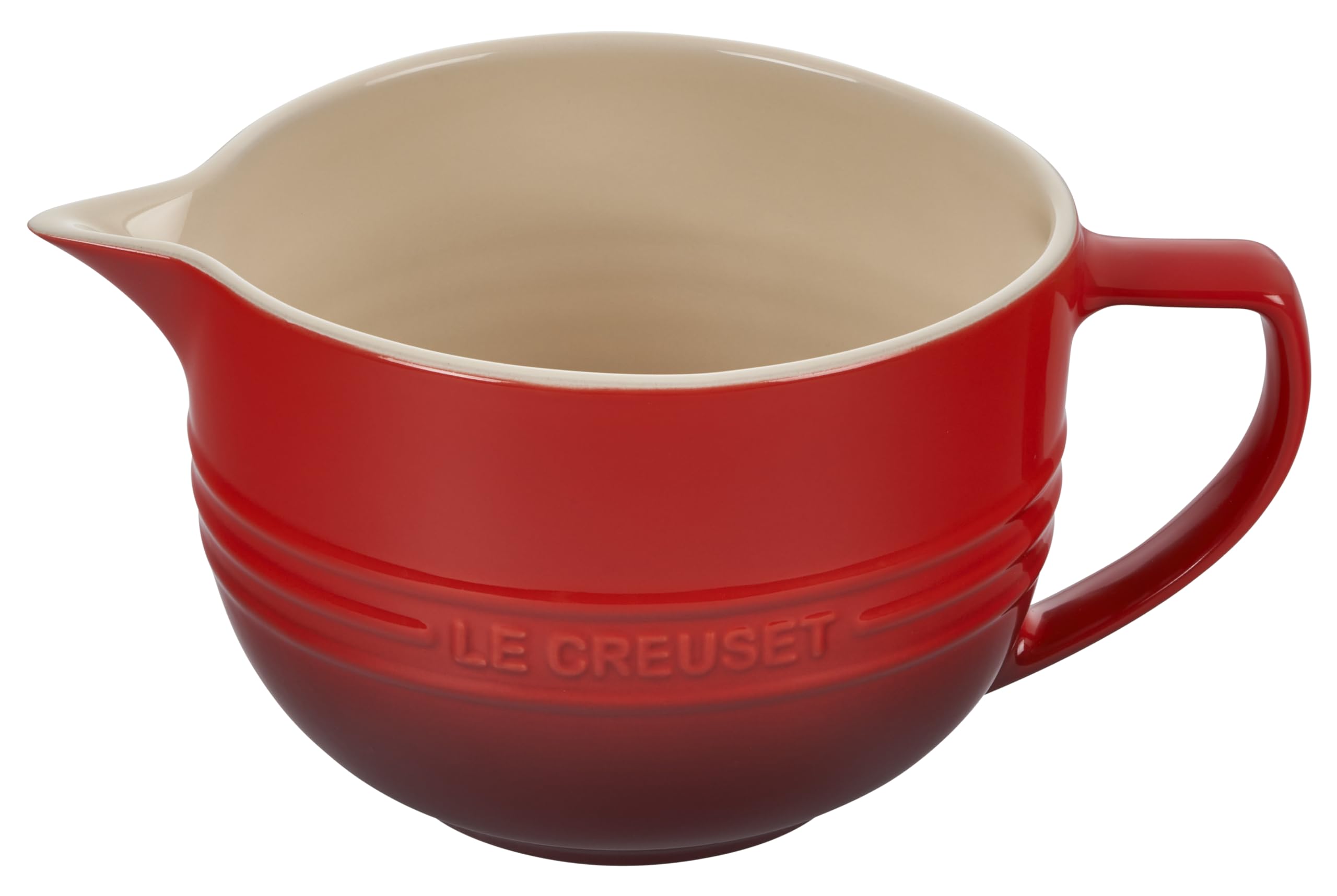 Le Creuset Stoneware Signature Batter Bowl, 3.25 qt, Cerise