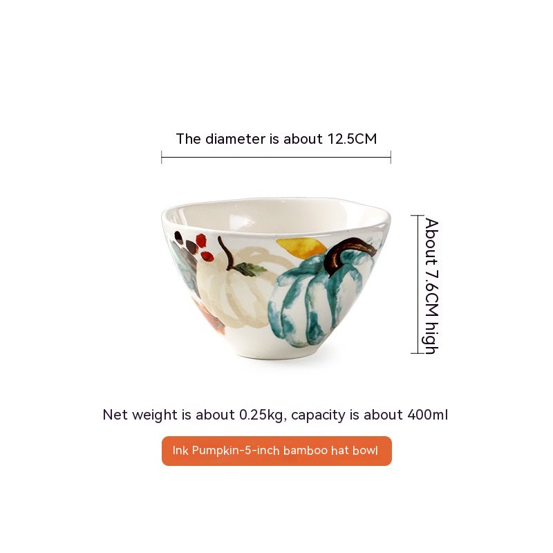Pastoral Style Ceramic Rice Bowl for Tableware