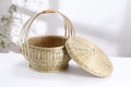 Bamboo Woven Basket with Lid for Outdoor Use