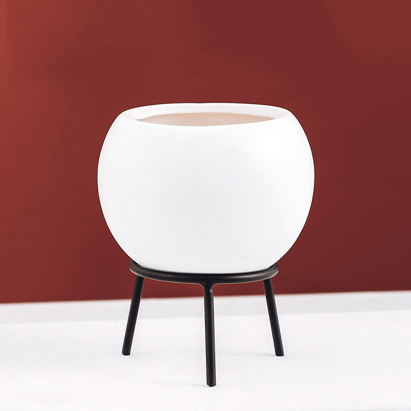 Nordic Ceramic Round Hydroponic Succulent Planter