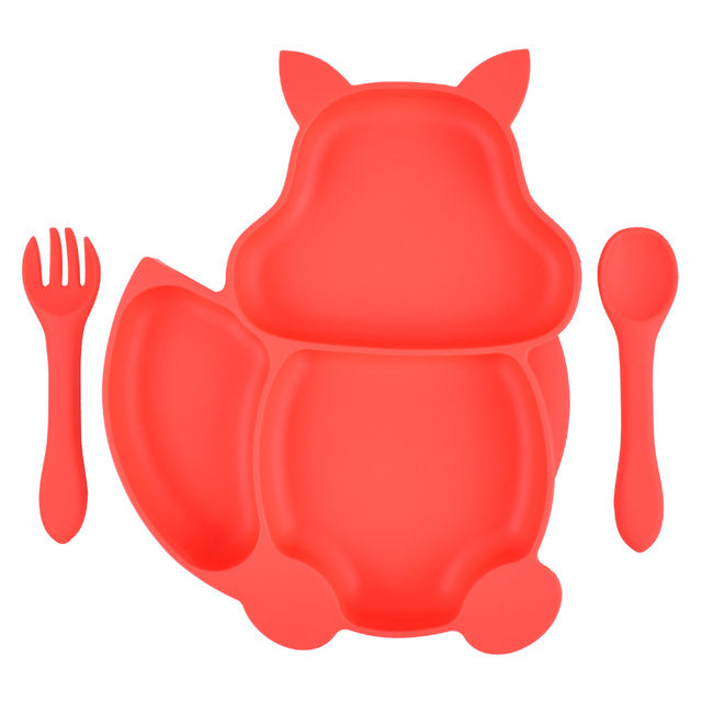 Suction Baby Feeding Set – 3 Plates, Bowl, Spoon & Fork