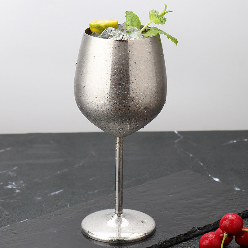 Stainless Steel Wine Goblet — 500 ml, Plated Finish