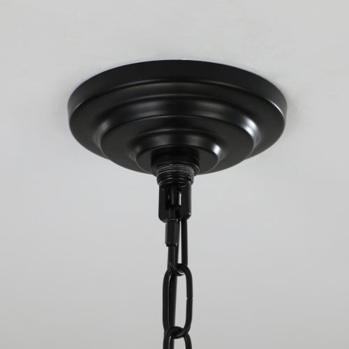 8-Lantern Tiered Chandelier, Industrial Farmhouse Style
