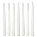 Set of 7 Unscented White Taper Candles Dripless 10 Inch Tall Skinny Candlesticks for Home Party Table Decoration