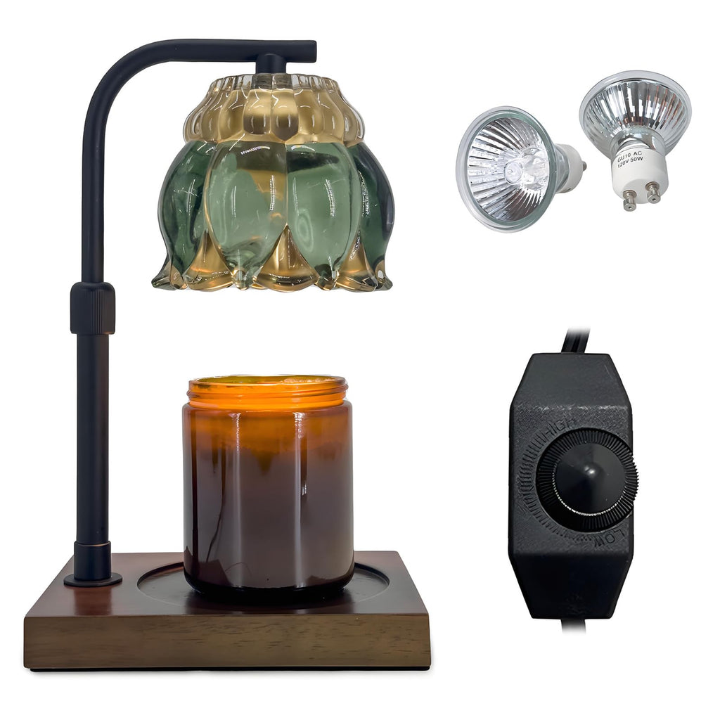 Dimmable Candle Warmer Lamp for Large Jar Candles, Dark Green