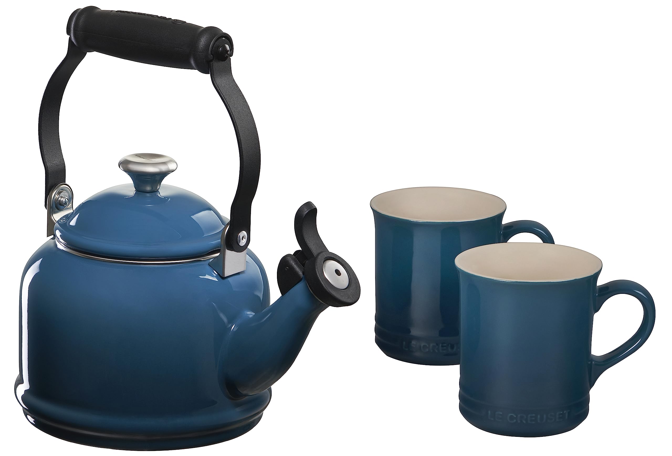 Le Creuset Demi Kettle & Mug Set, 1.1 L Kettle + 2 Mugs, Seattle