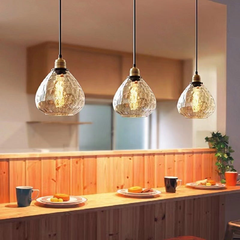 Nordic Vintage Glass Pendant Light for Restaurants & Cafes